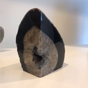 Black Crystal geode bookend
